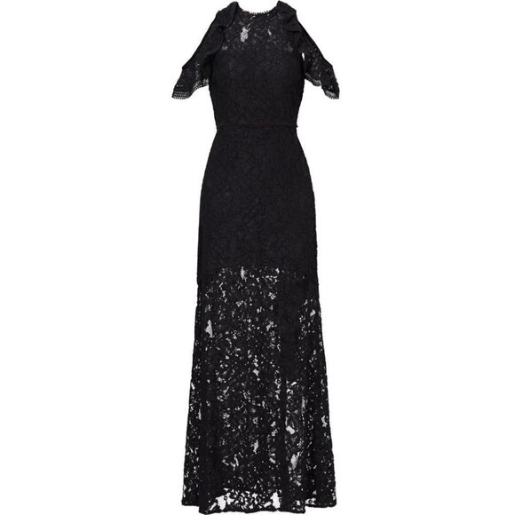 Alexis Black Open Shoulder Evie Lace Gown $650 - Picture 6 of 7